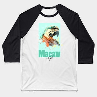 Tropical Aquarell Macaw Parrot Life Baseball T-Shirt